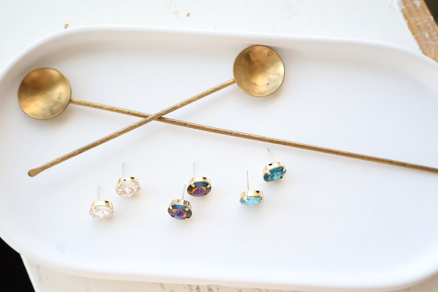 Large Round Crystal Stud