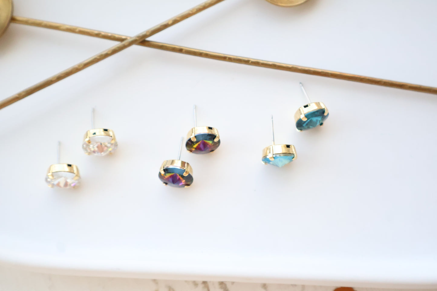 Large Round Crystal Stud