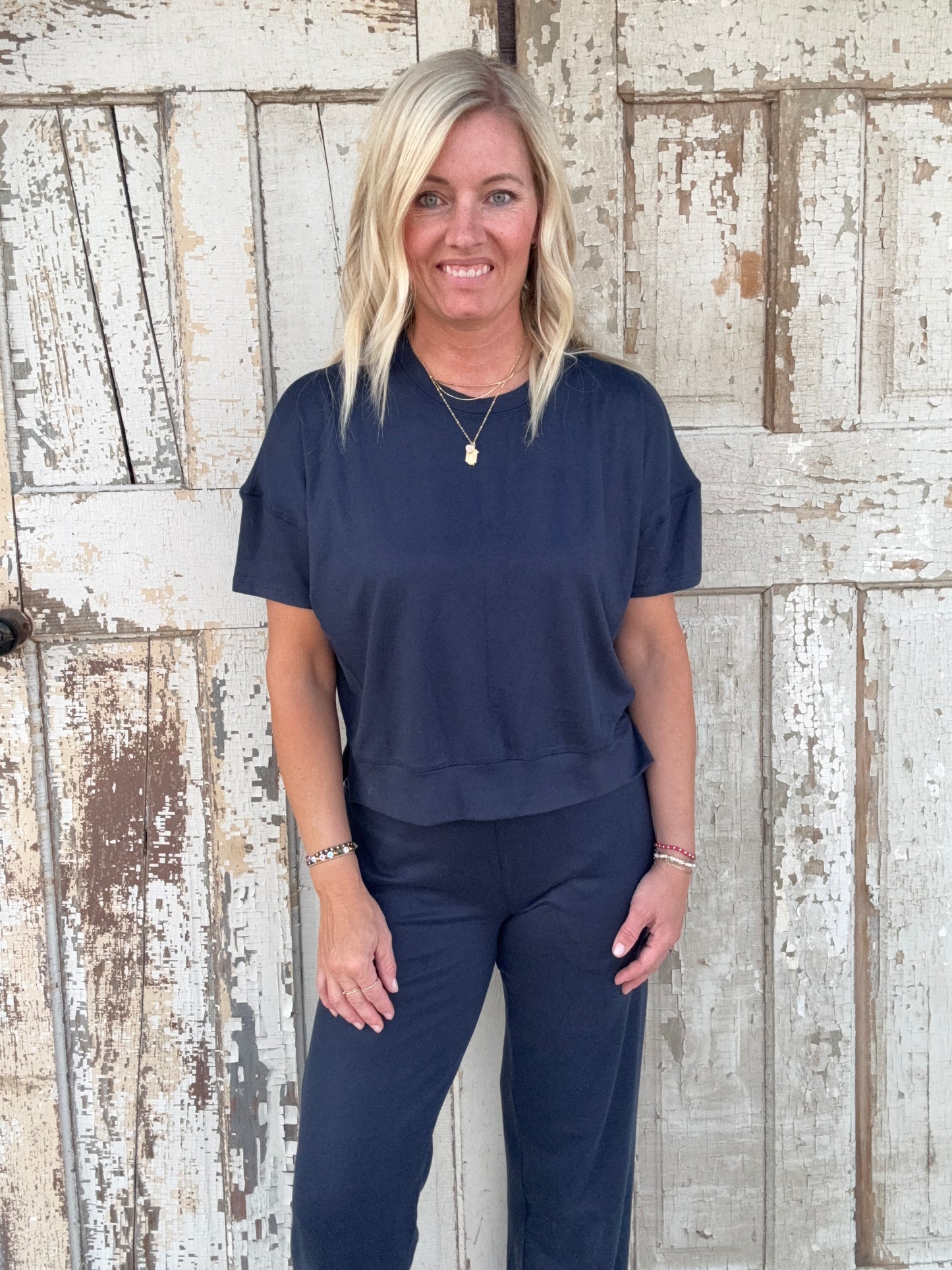 Navy Drawstring Pant