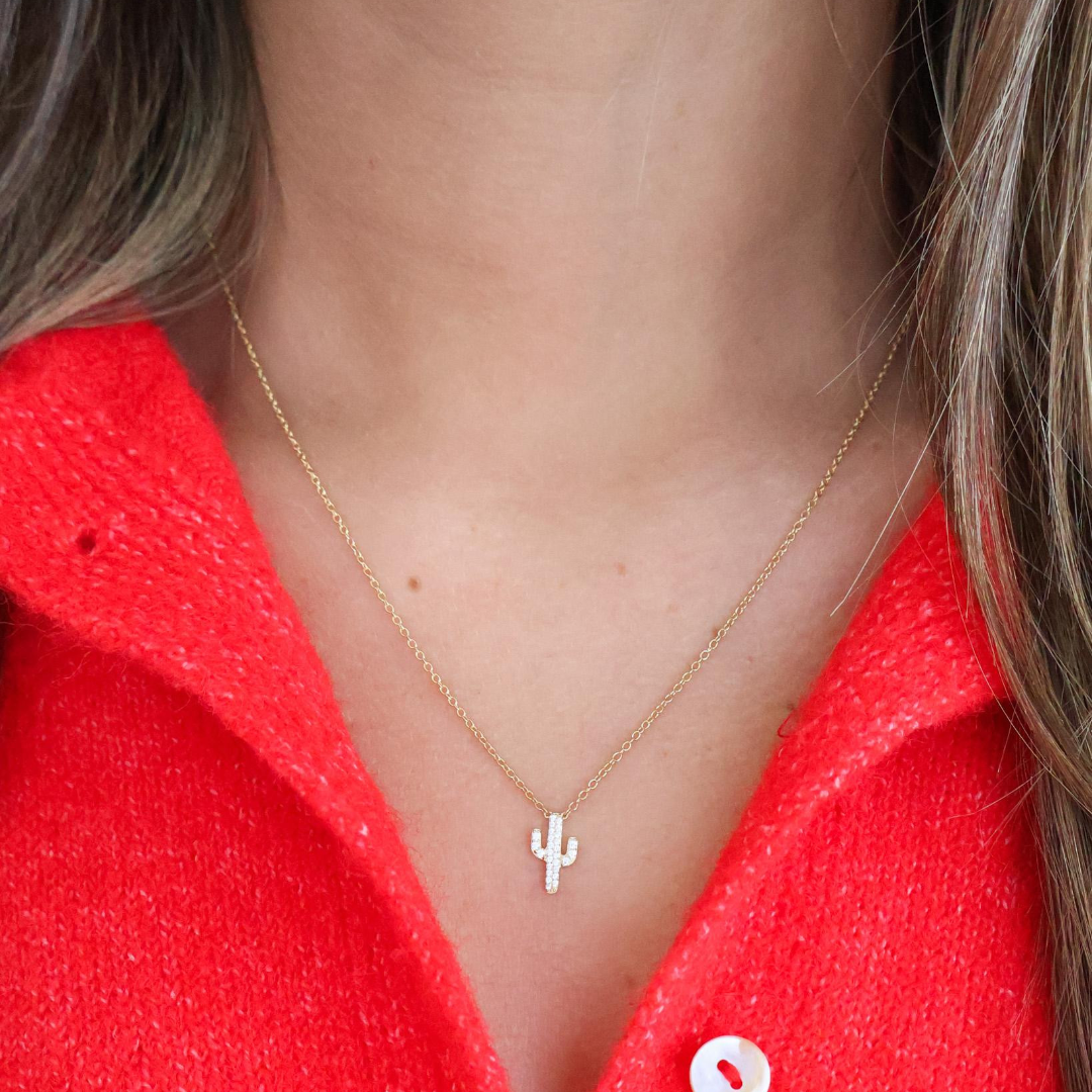 Cz Cactus Necklace