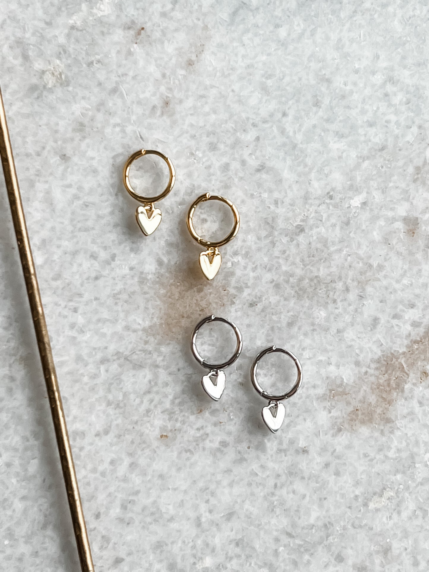 Huggie Heart Dangle Earring