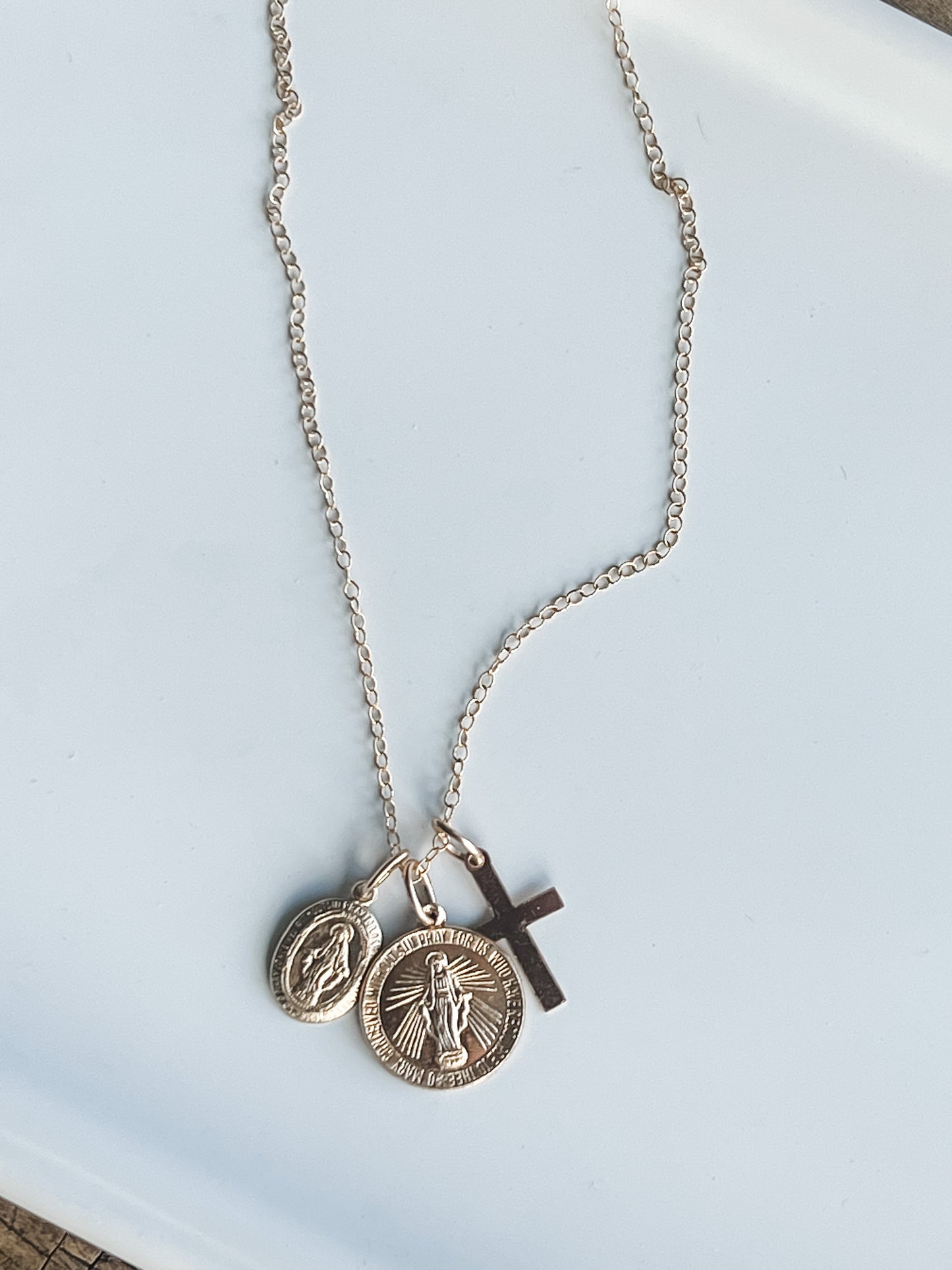Virgin Mary Trio Necklace