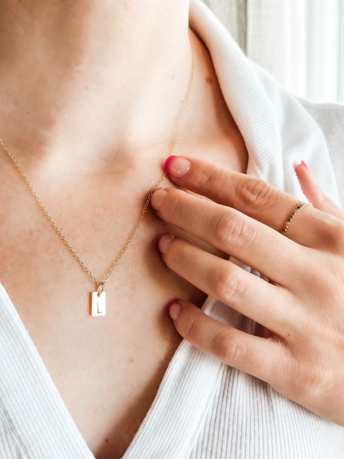 Stamped Initial Necklace
