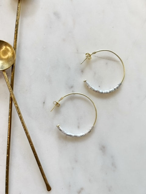 Square Beaded 1/2 Inch Hoop