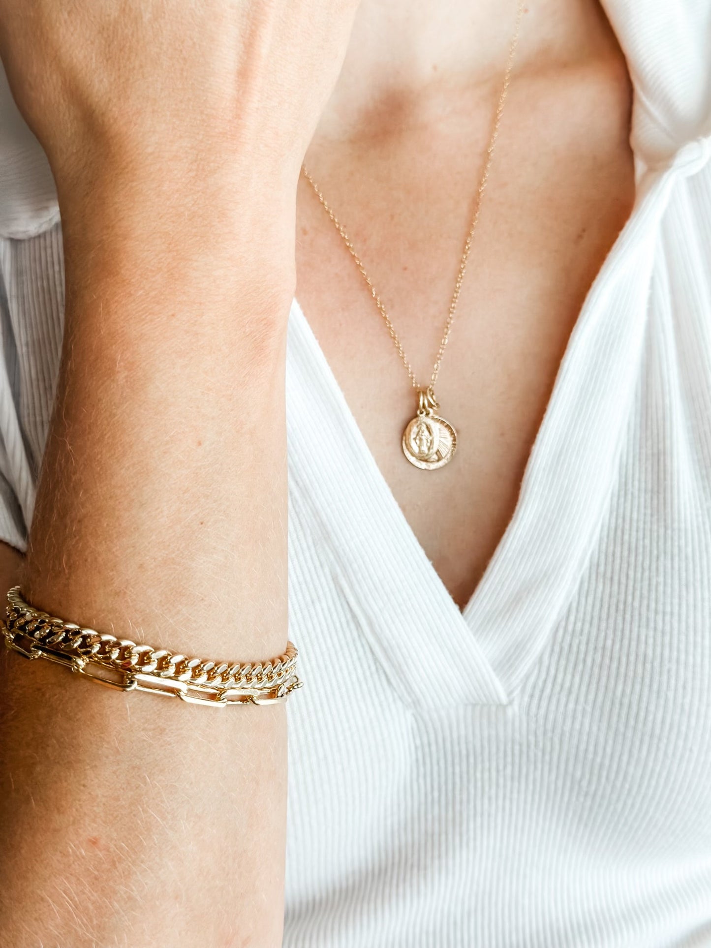 Virgin Mary Trio Necklace