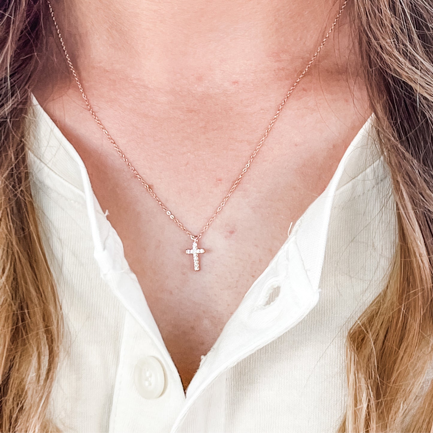 Cz Cross Necklace