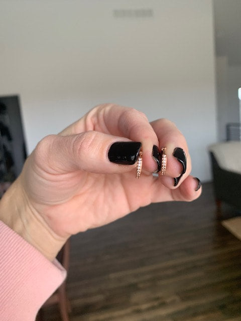 Rose Gold Huggies with cz