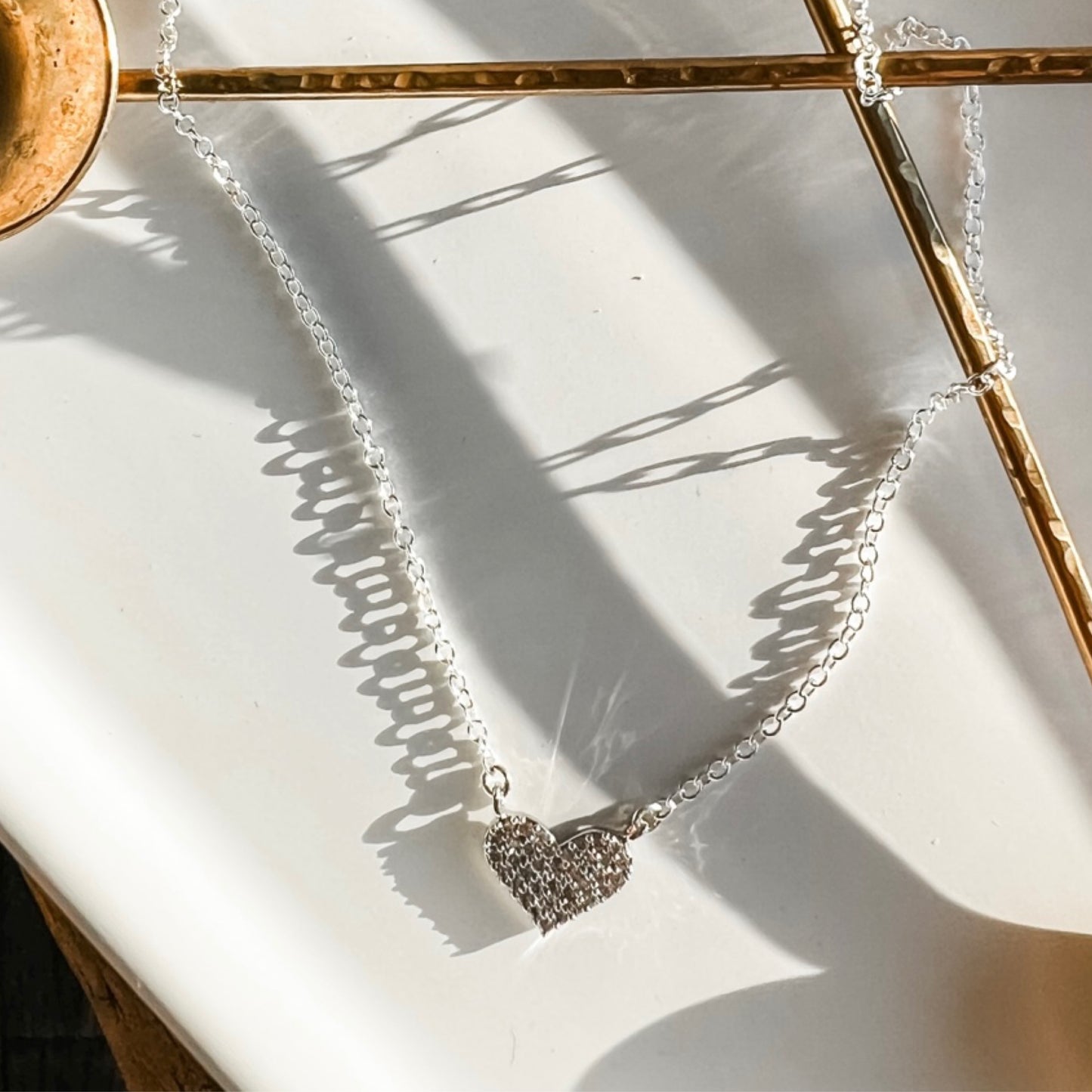 Kendra Heart Necklace Silver