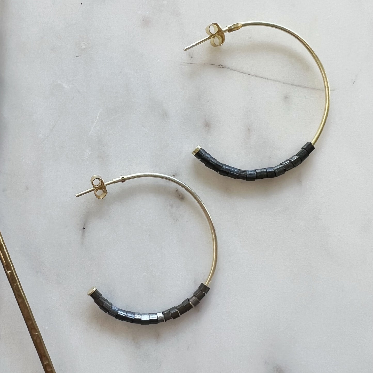 Square Beaded 1/2 Inch Hoop