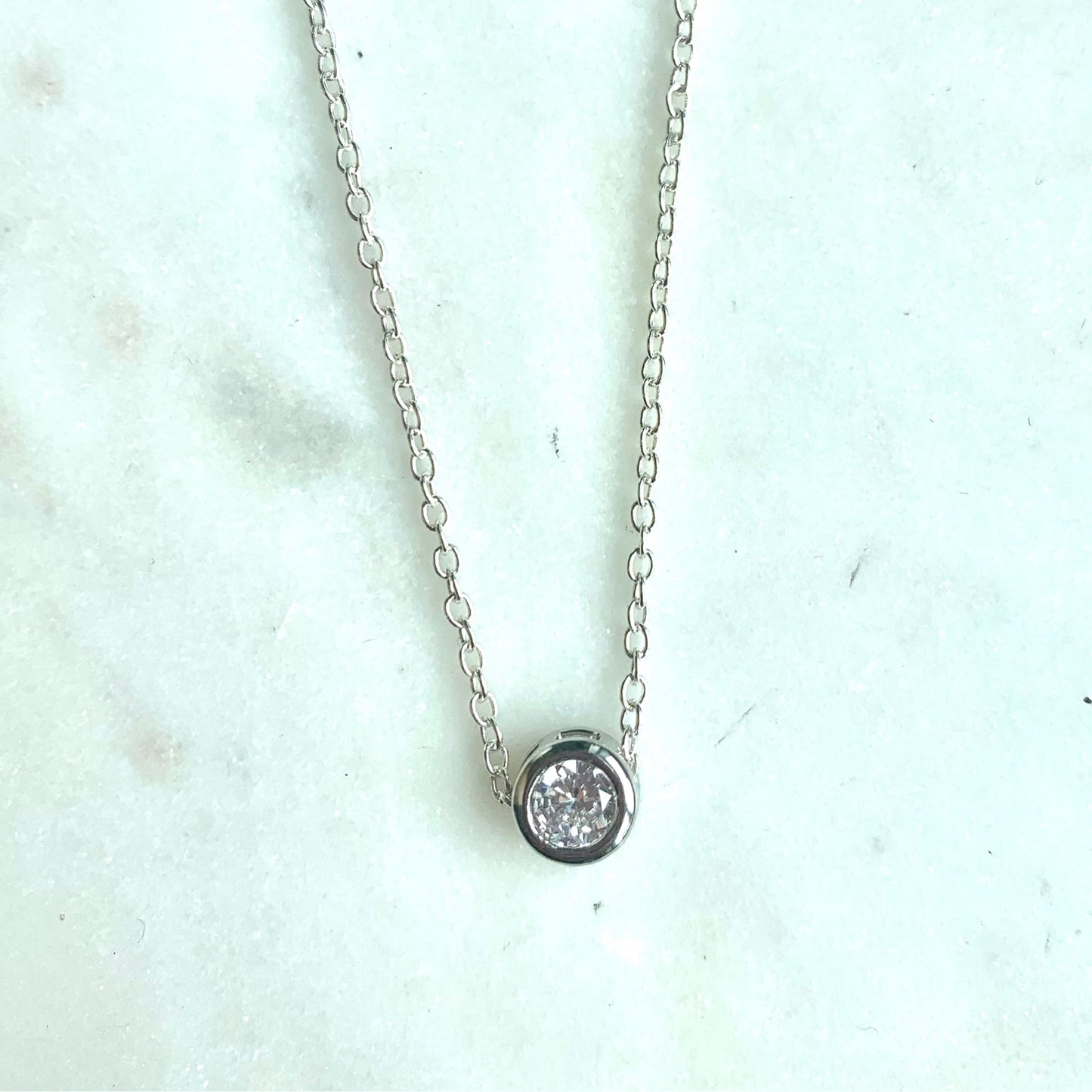 Solitaire CZ Necklace