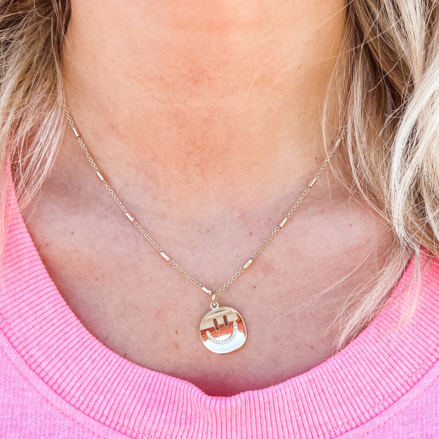 Margaret Gold Smiley Necklace