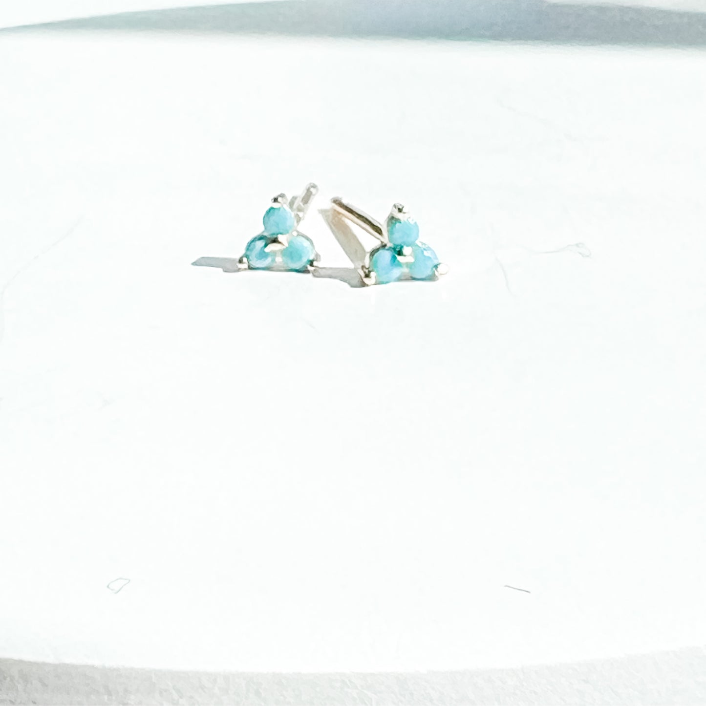 Turquoise Triple Stone Stud