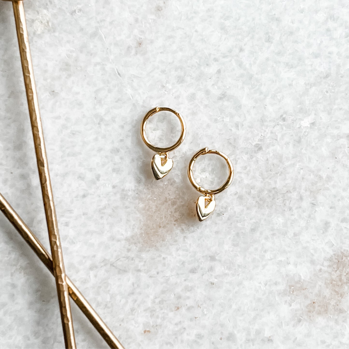 Huggie Heart Dangle Earring