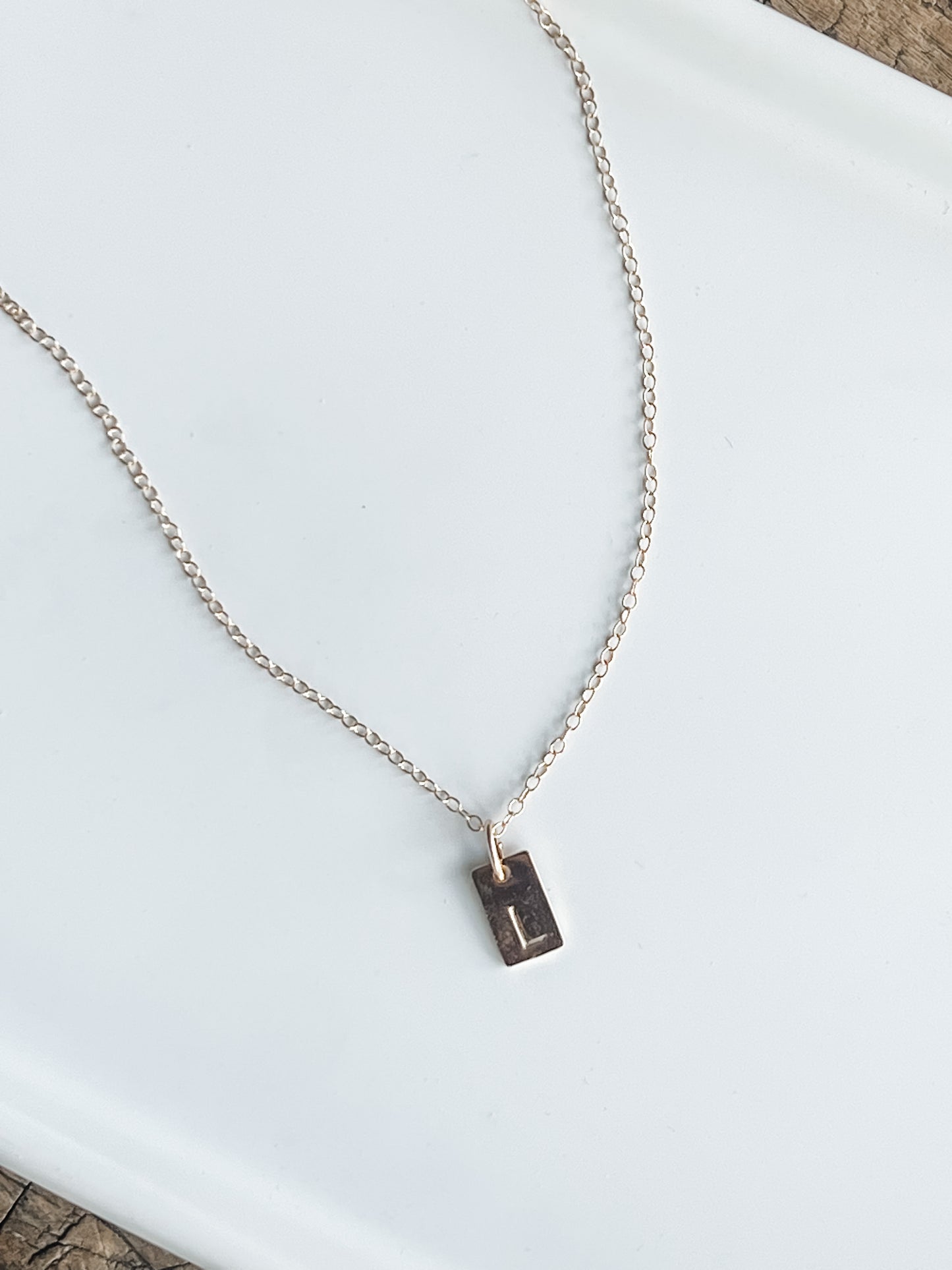 Stamped Initial Necklace