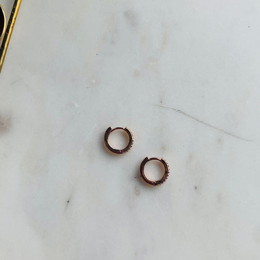 Rose Gold Huggies with cz