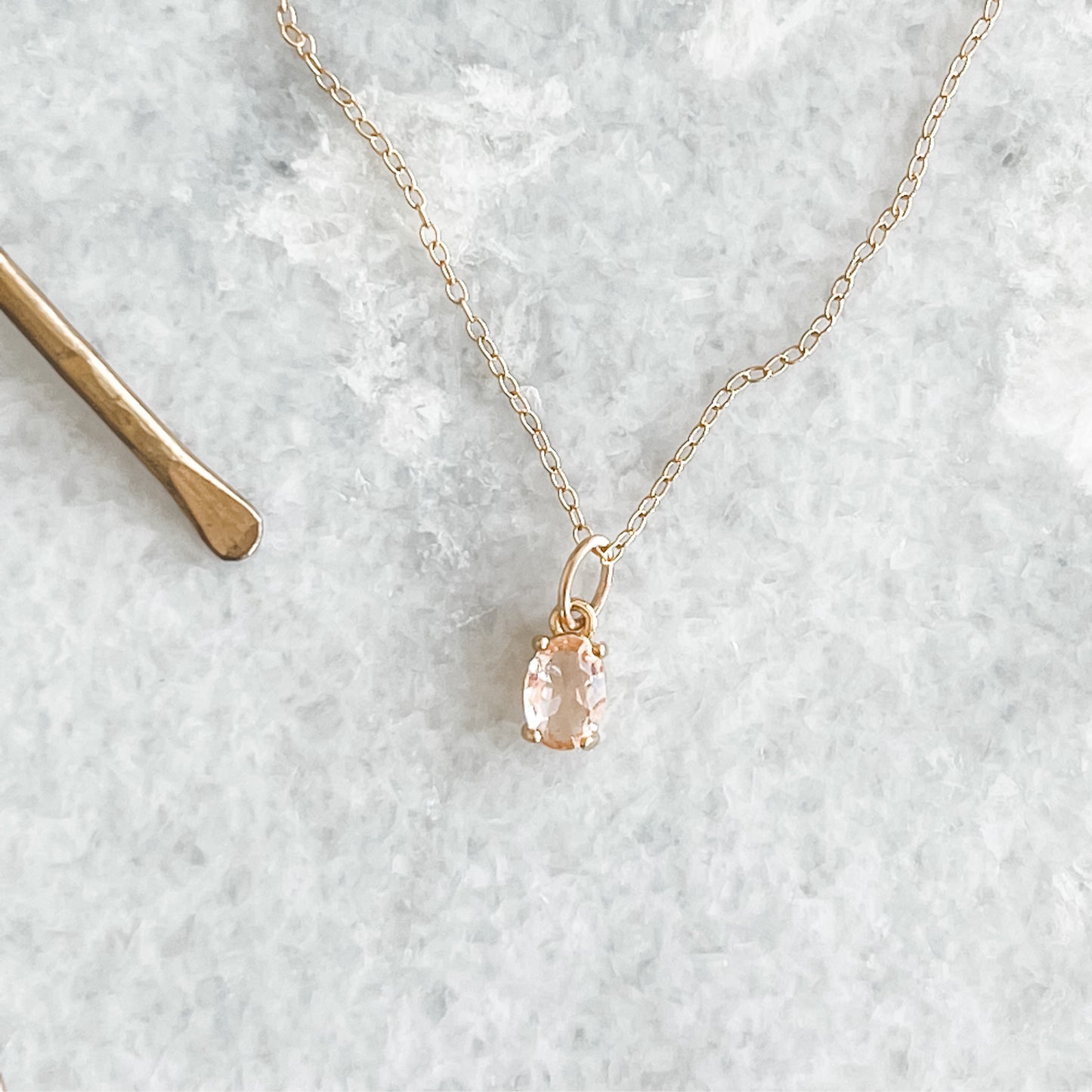 Oval Morganite Necklace
