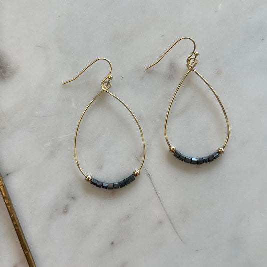 Teardrop Dangle Beaded Earring