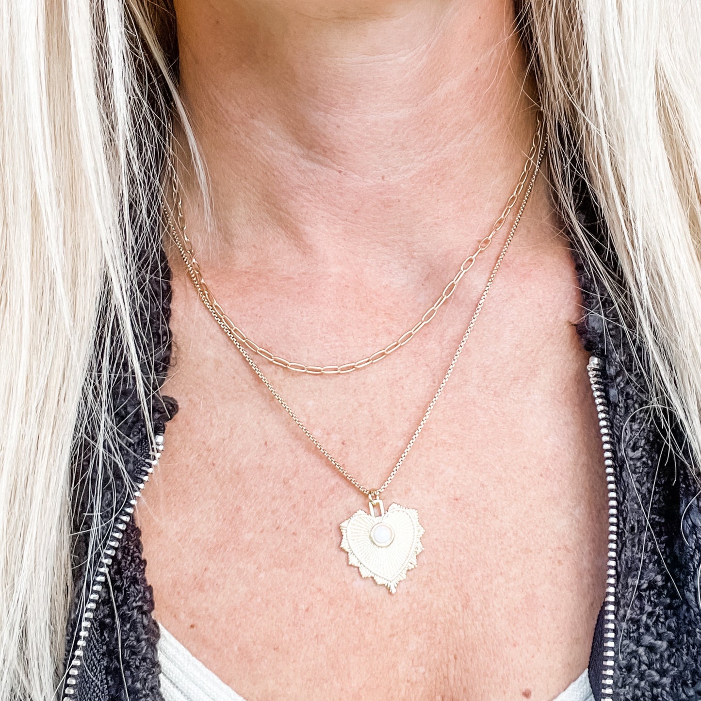 Heart and Paperclip chain duo