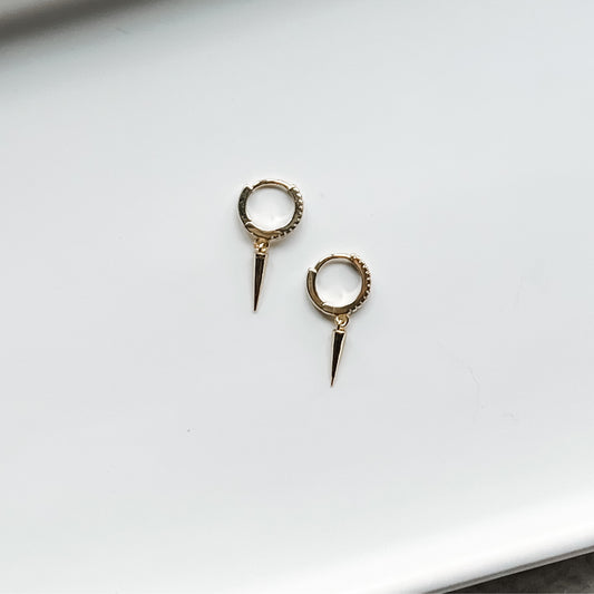 Spiked dangle huggie