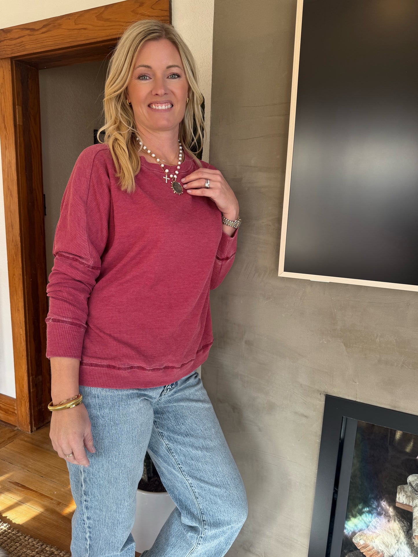 Waffle Knit Long Sleeve