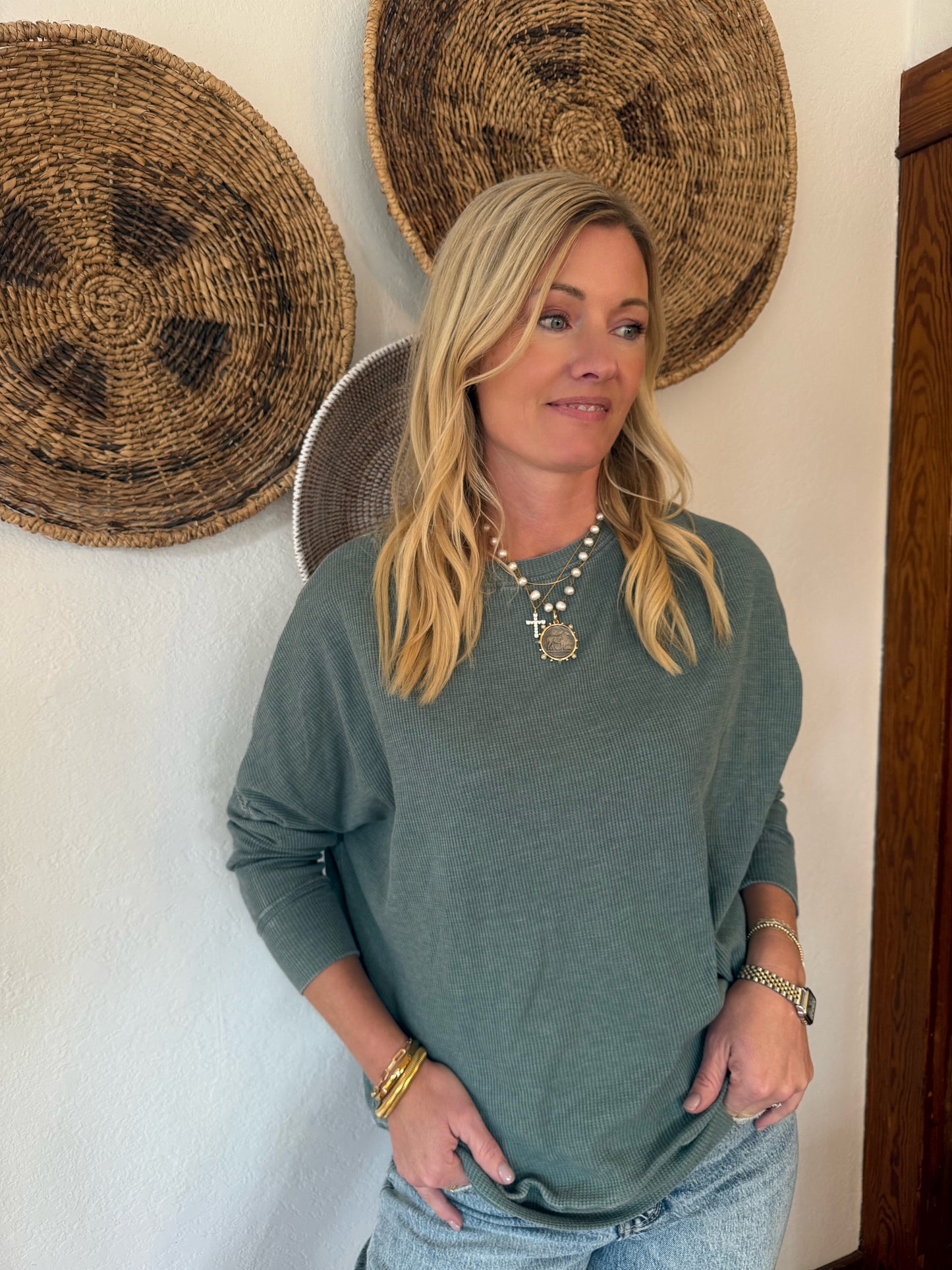 Waffle Knit Long Sleeve