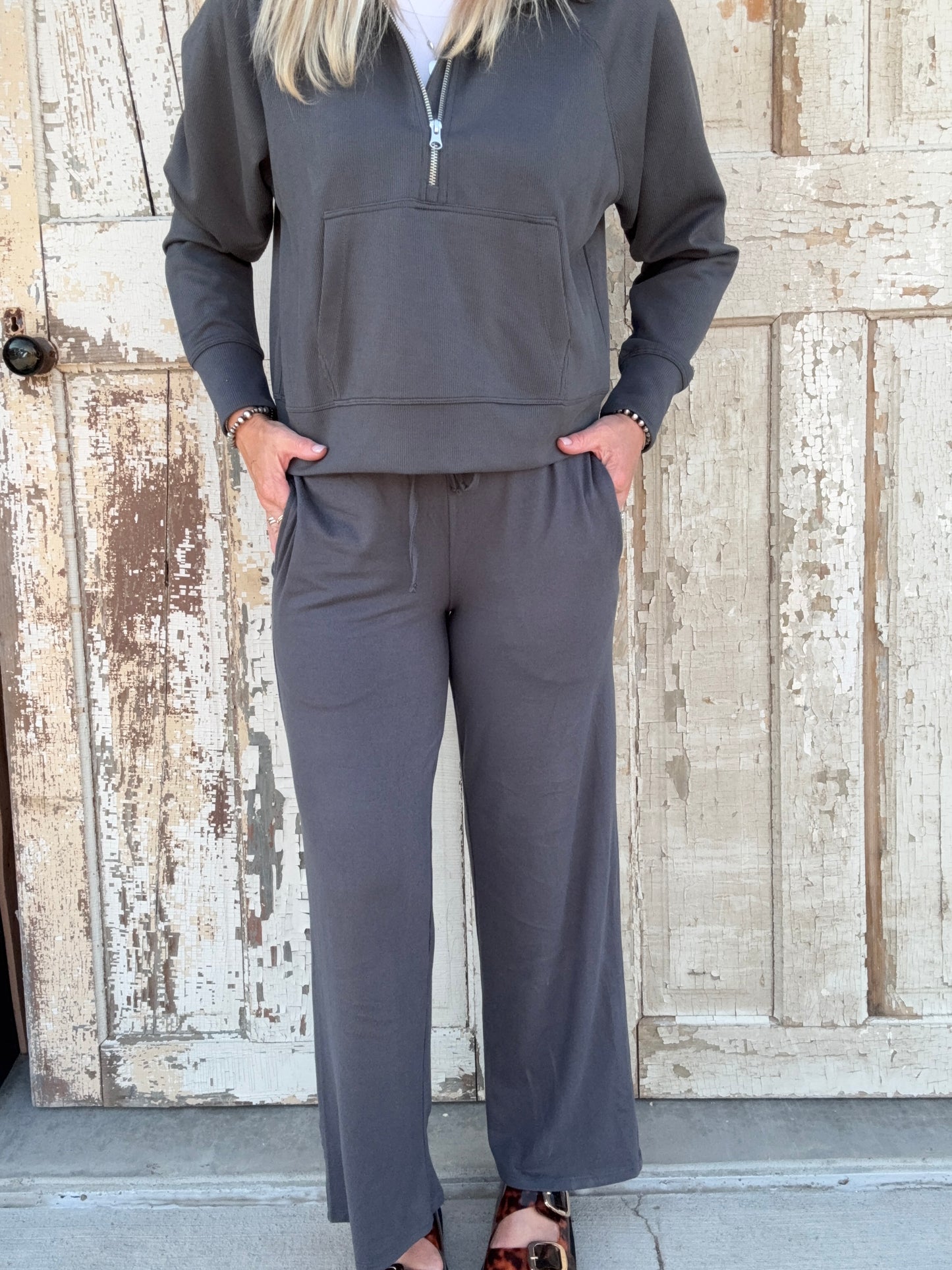 Ribbed 1/4 Zip Long sleeve
