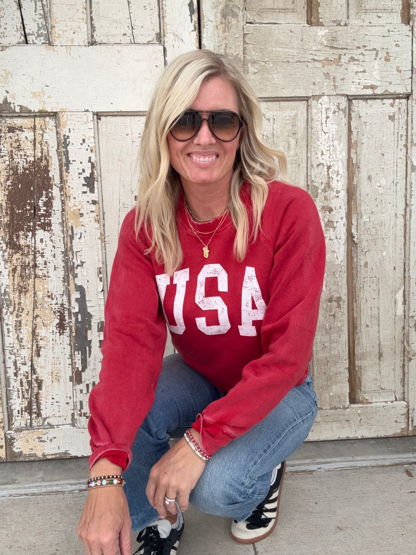 Red USA Crew