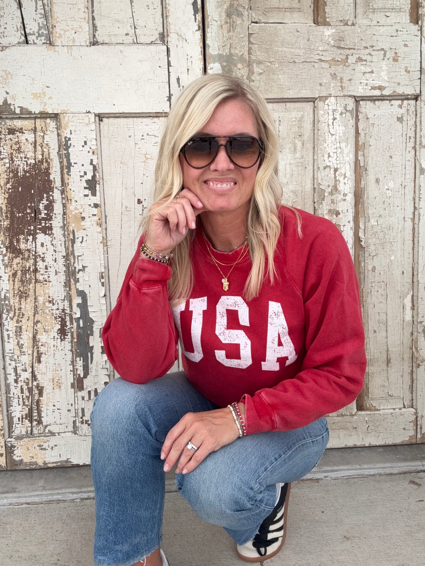 Red USA Crew