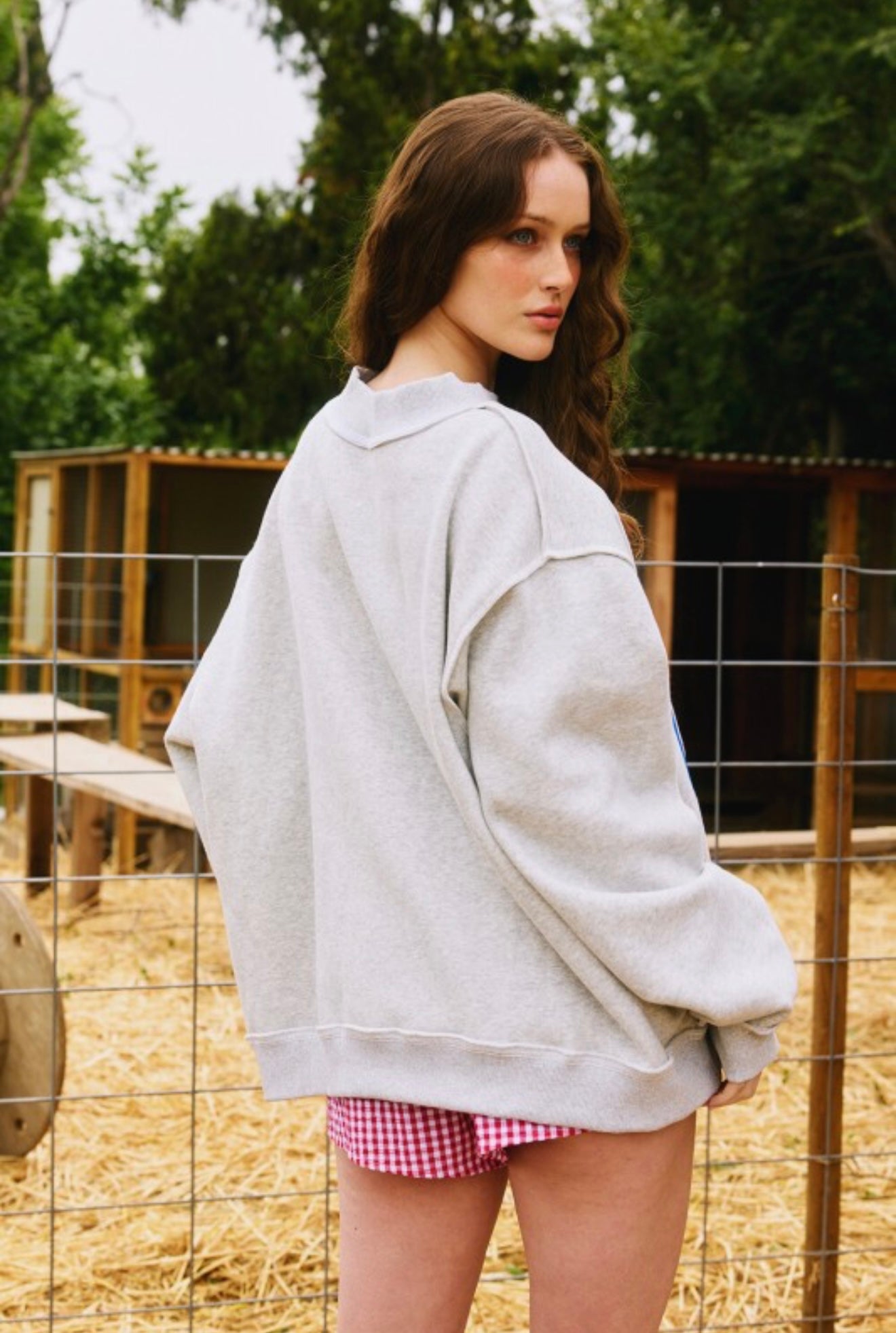 Cowl Neck Reversible Sweatshirt