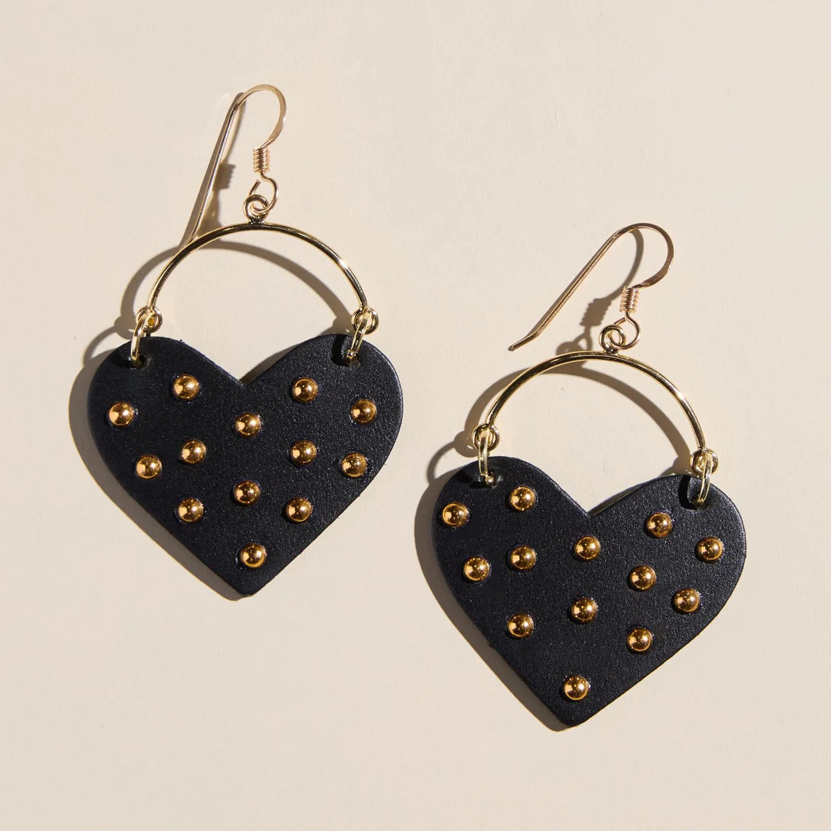 Studded Heart Gold Earring