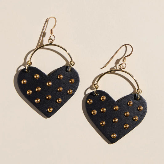 Studded Heart Gold Earring