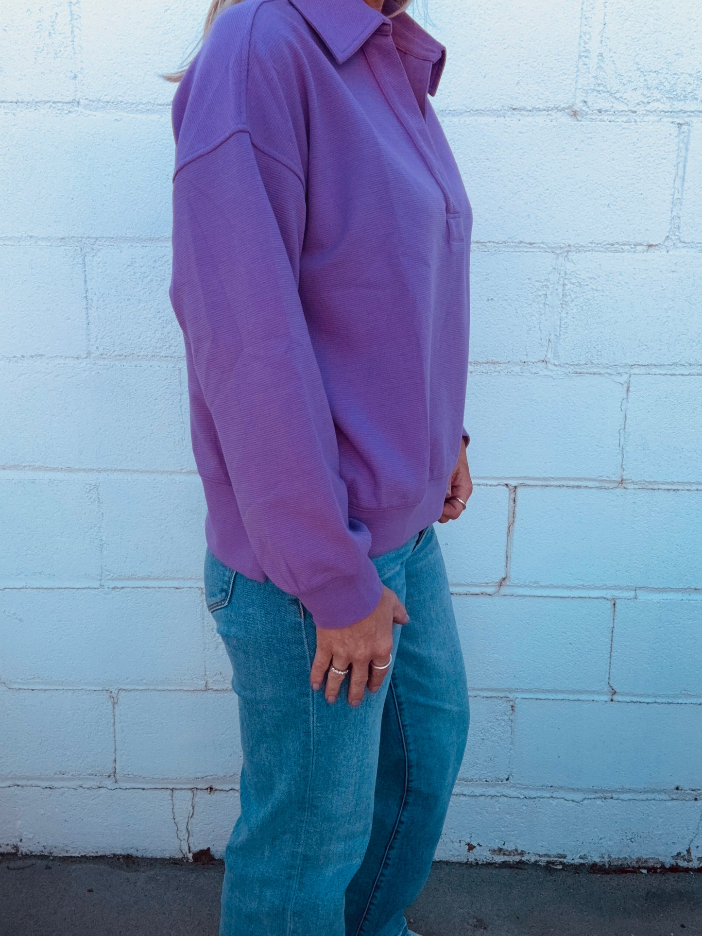 Orchid Long Sleeve Collared Top